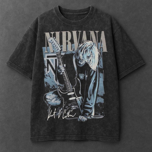 Music Crisp Black Washed T-Shirt