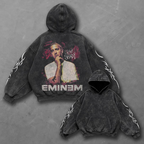 Music Essential Black Washed Hoodie