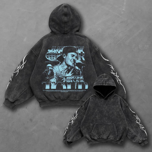 Music Chill Black Washed Hoodie